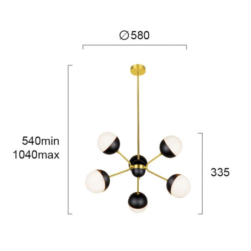 ВИСЯЩА ЛАМПА ORBIT 6 X G9 ВИСЯЩА ЛАМПА ORBIT 6 X G9