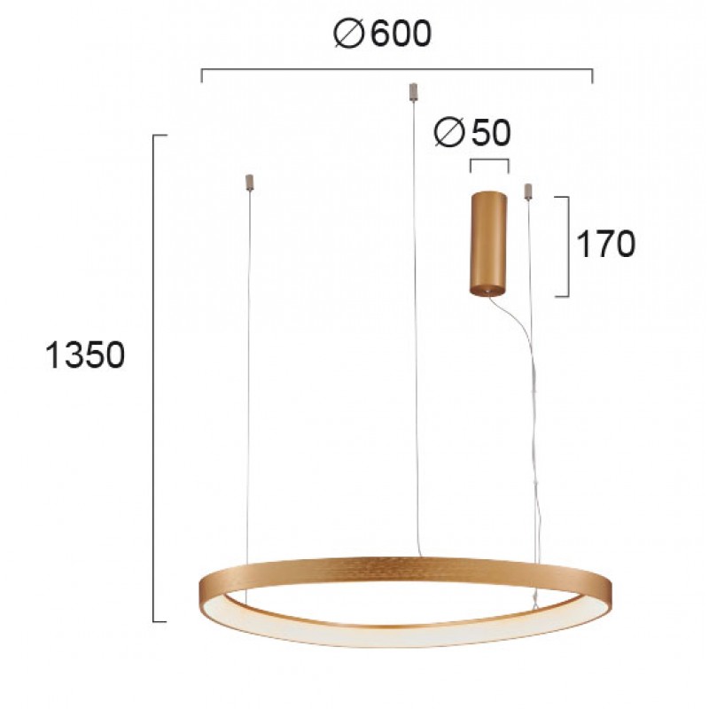 ПЕНДЕЛ LOOP LED 48W БРУШЕНО ЗЛАТО 3000K ПЕНДЕЛ LOOP LED 48W БРУШЕНО ЗЛАТО 3000K
