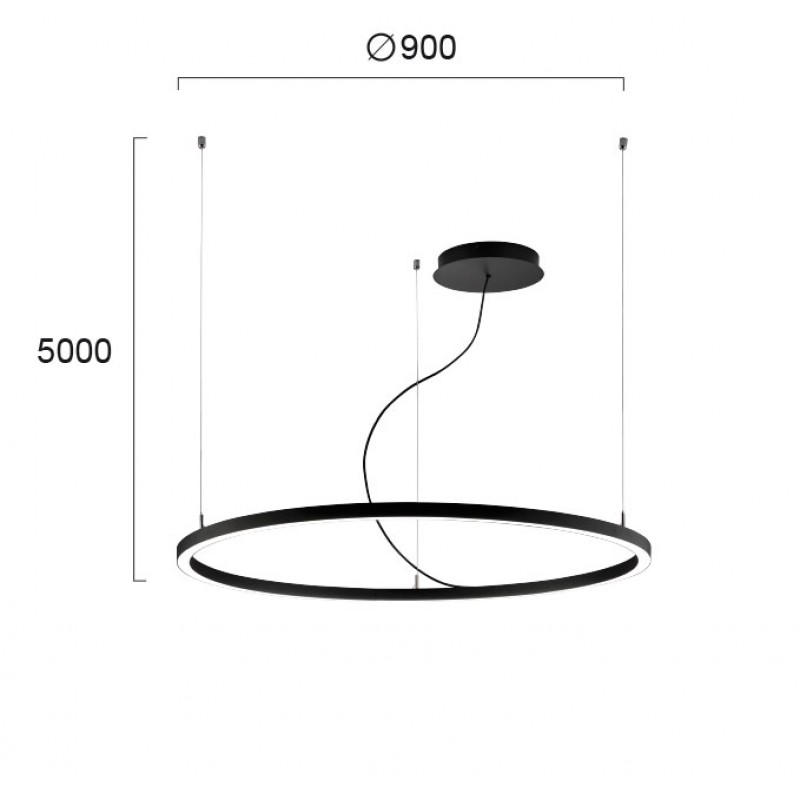 ПЕНДЕЛ VERDI LED 48W 3000K ЧЕРЕН