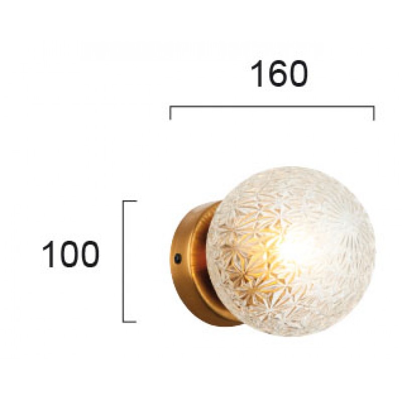 Wall Lamp Transparent Aspa ASPA G9 MAX 25W TRANSPARENT / COPPER IP20 220-240V  GLASS / PLATED STEEL      4226100 