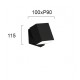 СТЕННА ЛАМПА QUADRO LED 6W ЧЕРНА IP54