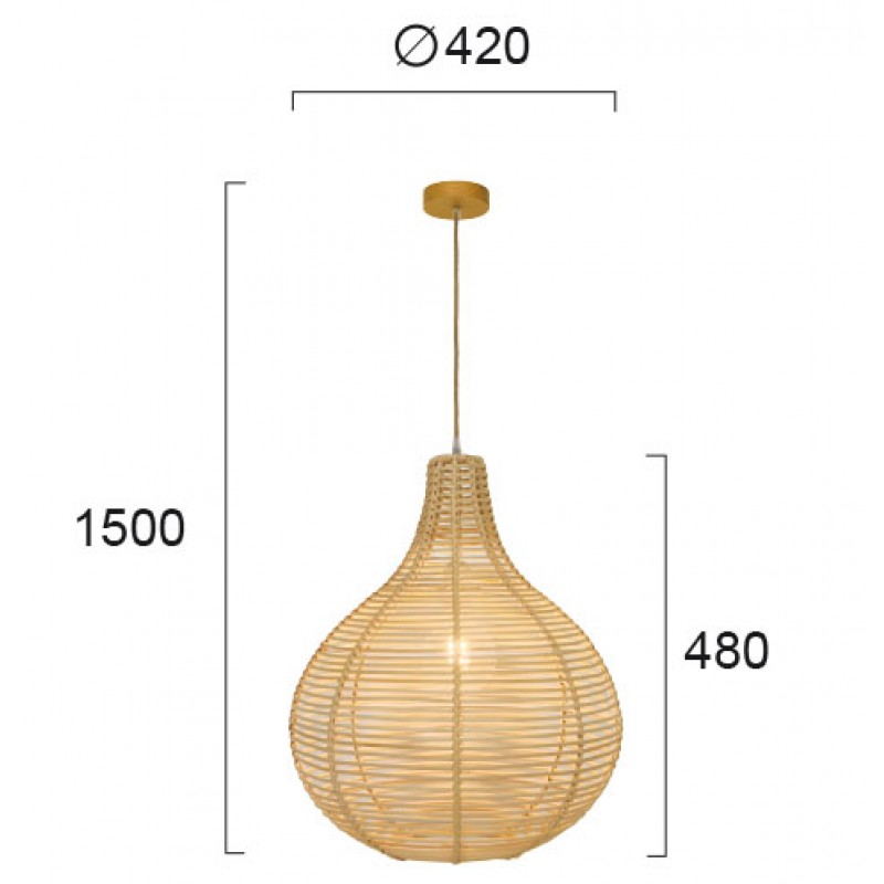 ПЕНДЕЛ BOLITA E27 MAX 70W NATURAL ПЕНДЕЛ BOLITA E27 MAX 70W NATURAL