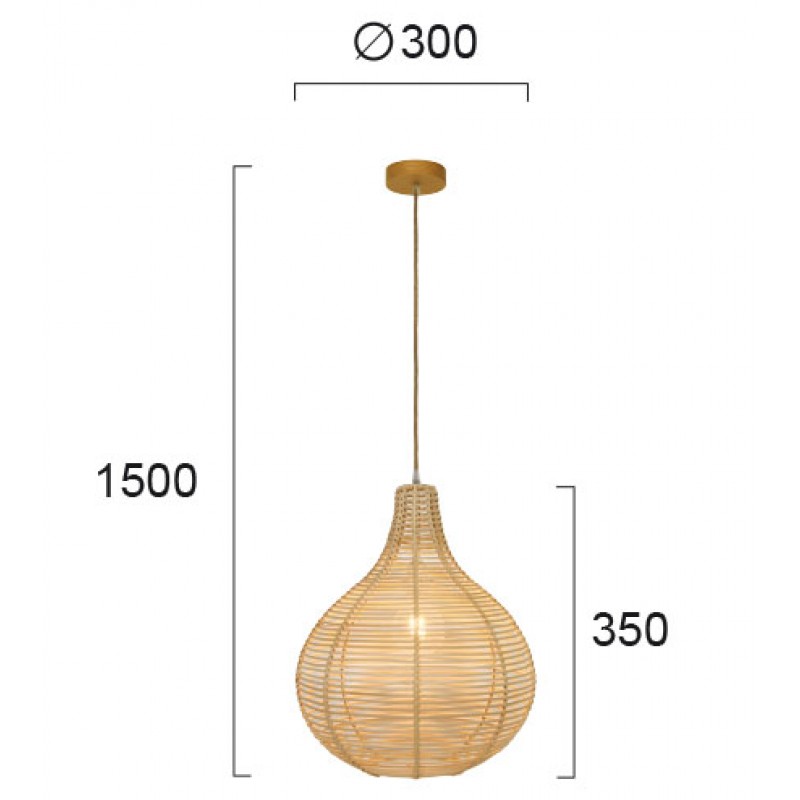 ПЕНДЕЛ BOLITA E27 MAX 70W NATURAL IP20 ПЕНДЕЛ BOLITA E27 MAX 70W NATURAL IP20