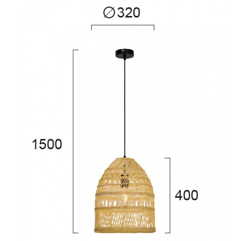ПЕНДЕЛ ANTEO E27 MAX 70W NATURAL / BLACK ПЕНДЕЛ ANTEO E27 MAX 70W NATURAL / BLACK