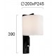 Wall Lamp Mayor MAYOR E27 + LED module 1 x MAX 60W + LED 3W  WHITE / BLACK IP20 220-240 VAC  FABRIC SHADE / PLATED STEEL  3000K  190 Lm  4229500 