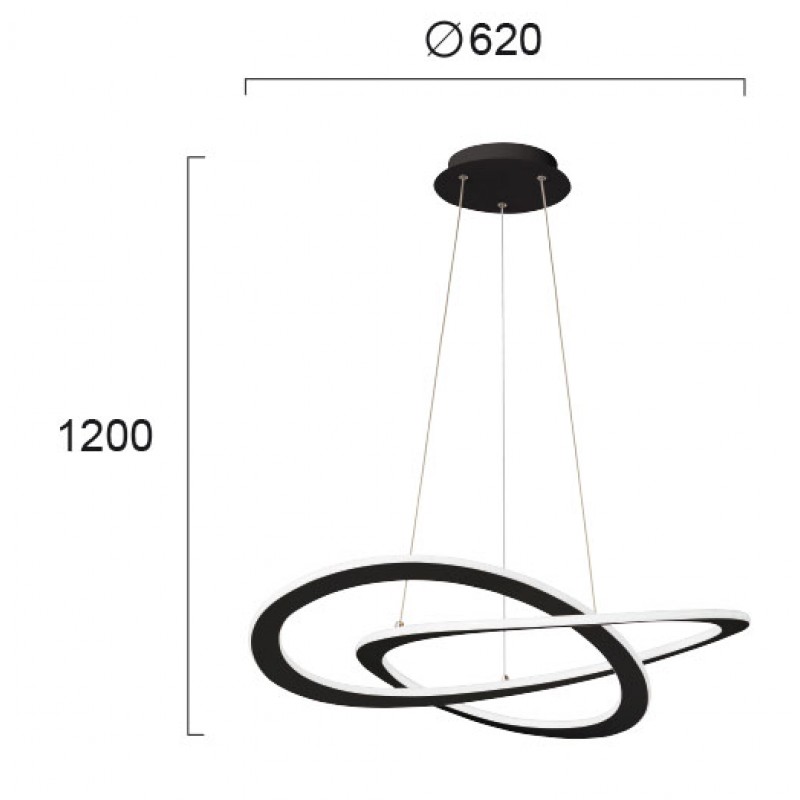 ПЕНДЕЛ CHARLIE LED 50W САНДИ ЧЕРЕН