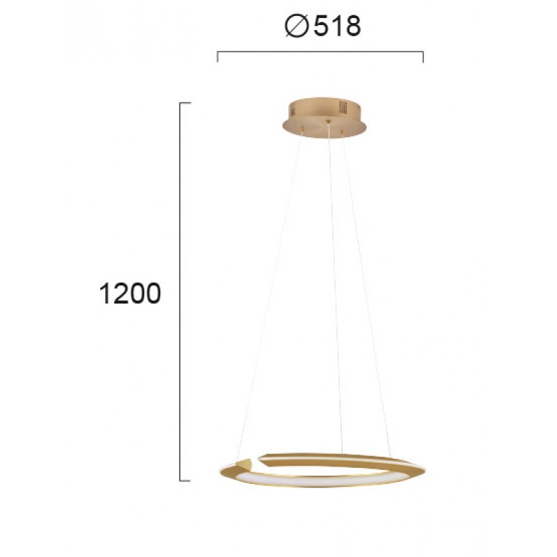 ПЕНДЕЛ MERLIN LED МОДУЛ 41,9W ЗЛАТИСТ МЕТАЛ IP20