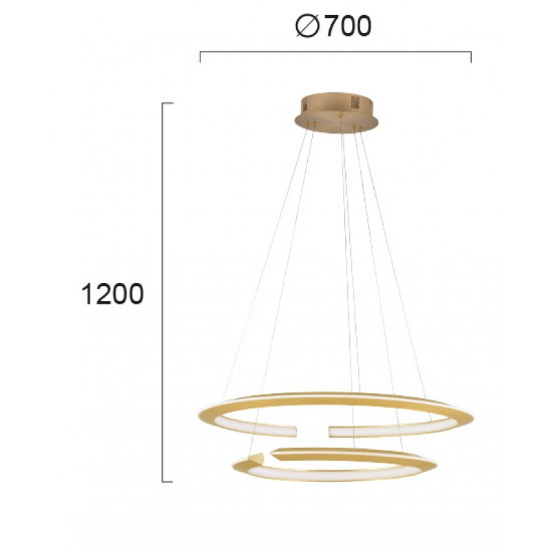 ПЕНДЕЛ MERLIN LED МОДУЛ 76,9W ЗЛАТИСТ ЧЕТКАН IP20 ПЕНДЕЛ MERLIN LED МОДУЛ 76,9W ЗЛАТИСТ ЧЕТКАН IP20