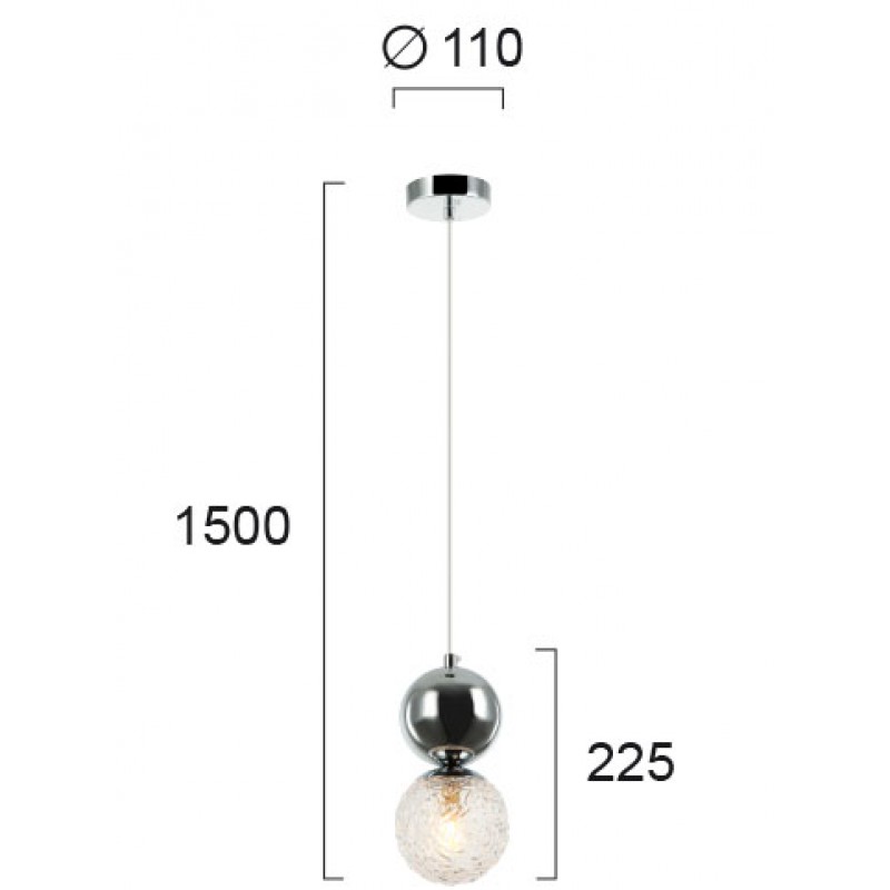 ПЕНДЕЛ SYLIA G9 LED MAX 5W СТЪКЛО / ХРОМ