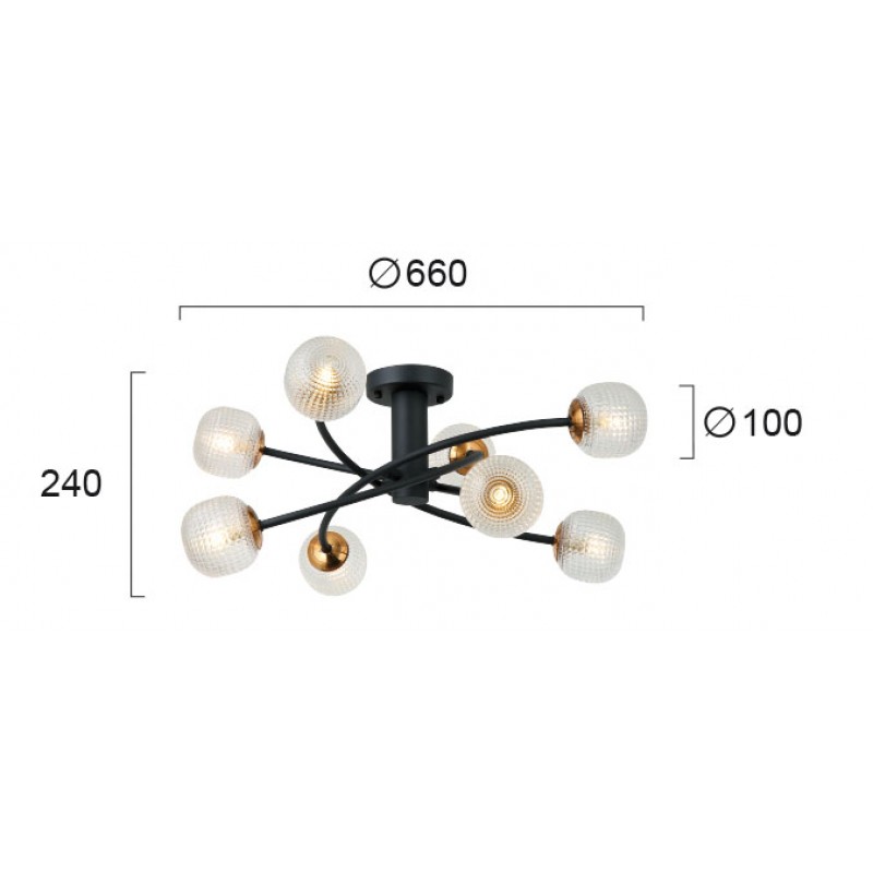 ПОЛИЛЕЙ IFIGENIA G9 LED 8X5W ЧЕРЕН ПОЛИЛЕЙ IFIGENIA G9 LED 8X5W ЧЕРЕН