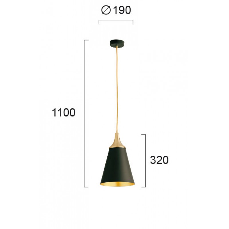 ПЕНДЕЛ MENTA ЧЕРЕН/ЗЛАТЕН D190 E27 ПЕНДЕЛ MENTA ЧЕРЕН/ЗЛАТЕН D190 E27