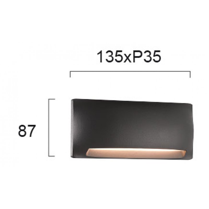 СТЕННА ЛАМПА L 135 DARK GREY MODE