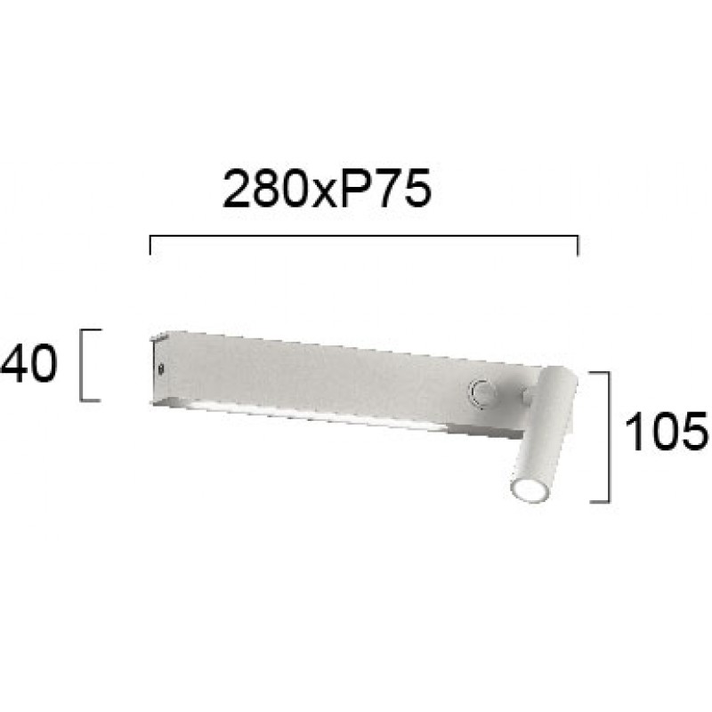 Wall Lamp White Molly MOLLY LED module 6W/9W SANDY WHITE IP20 220-240 VAC  ELECTROSTATIC PAINTED ALUMINIUM  3000K  540 Lm / 810 Lm  4243500 
