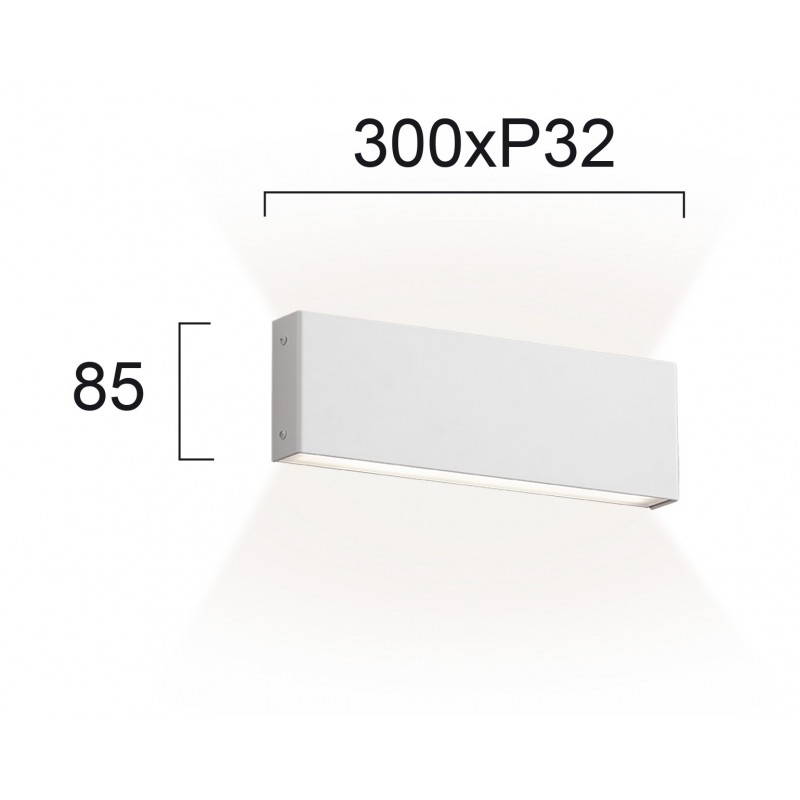 Wall Lamp White Hugo HUGO LED module 12,2W MATT WHITE IP20 220-240 VAC  ELECTROSTATIC PAINTED ALOUMINIUM  3000K  960 Lm   4243600 
