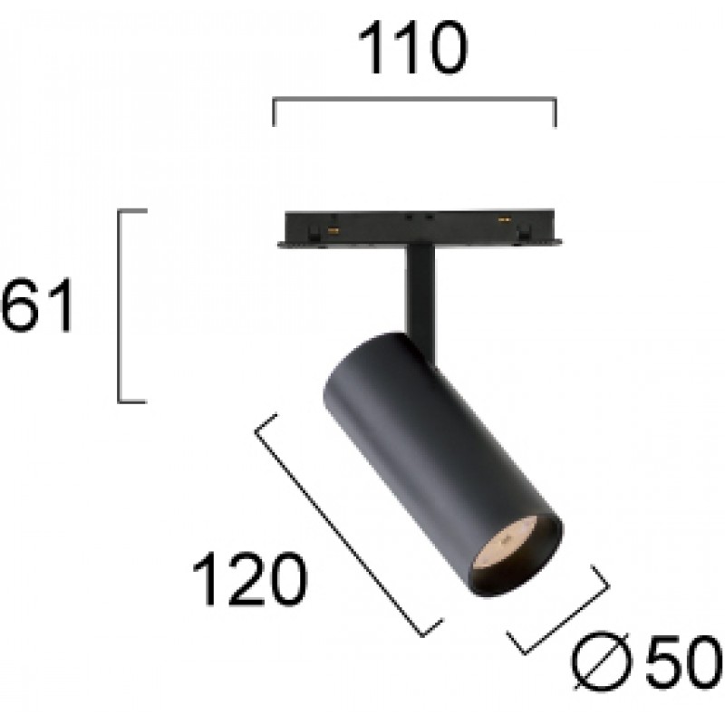 LED МОДУЛ ЗА РЕЛСА 10W 3000K ЧЕРЕН