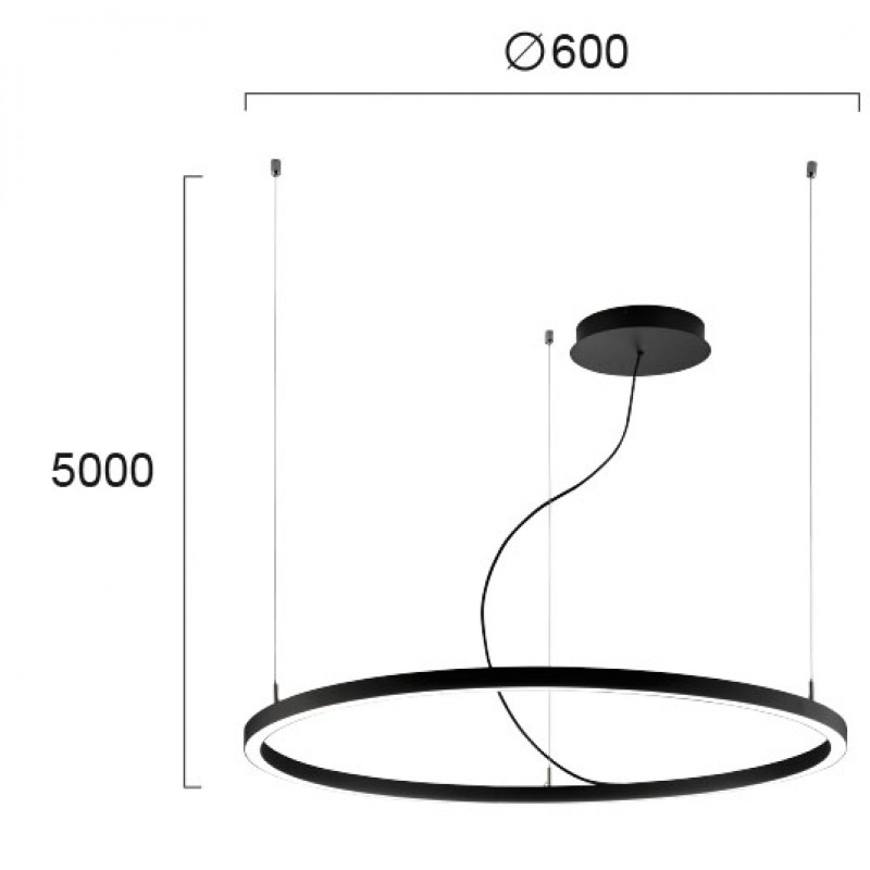 ПЕНДЕЛ VERDI LED 32W 4000K ЧЕРЕН