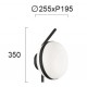 Wall Lamp Palma PALMA E27 MAX 40W BLACK/OPAL IP20 220-240 VAC  ELECTROSTATIC PAINTED ALUMINIUM / GLASS      4245400 