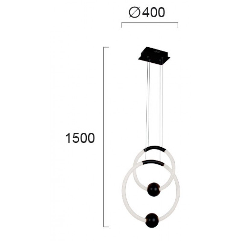 ПЕНДЕЛ GIROTONDO LED 23W 3000K ЧЕРЕН