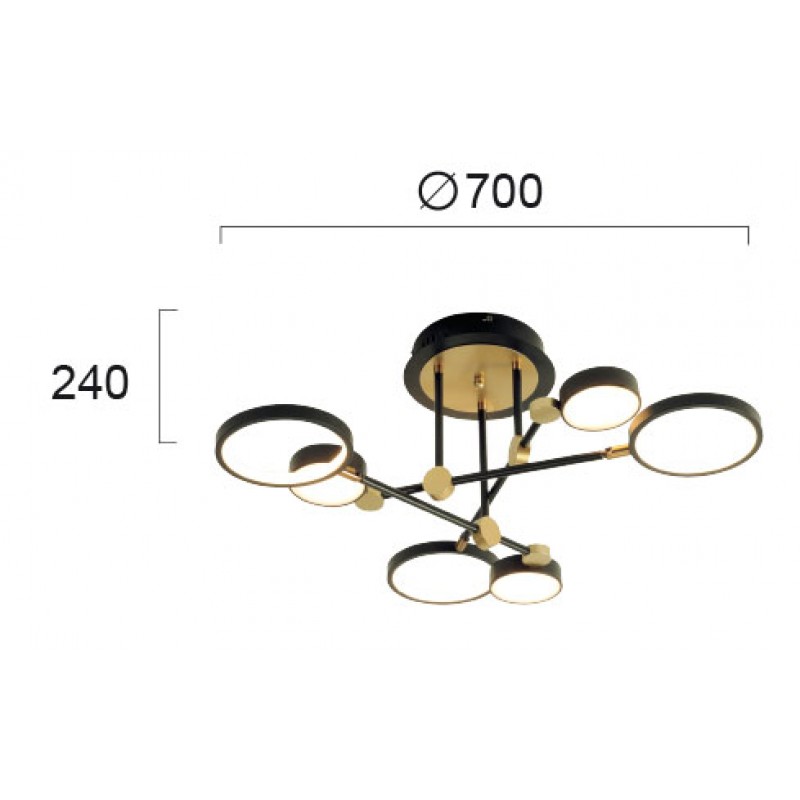 ПЛАФОН PERSA LED 6L 50W 3000K ЧЕРЕН/ЗЛАТЕН ПЛАФОН PERSA LED 6L 50W 3000K ЧЕРЕН/ЗЛАТЕН