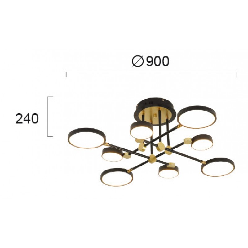 ПЛАФОН ПЕРСА 8L LED МОДУЛ 63W 3000K ЧЕРЕН/ЗЛАТЕН ПЛАФОН ПЕРСА 8L LED МОДУЛ 63W 3000K ЧЕРЕН/ЗЛАТЕН