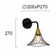 Wall Lamp Tina TINA E14 1 x MAX 42W BLACK / GOLD IP20 220-240 VAC  PLATED / ELECTROSTATIC PAINTED STEEL      4252700 