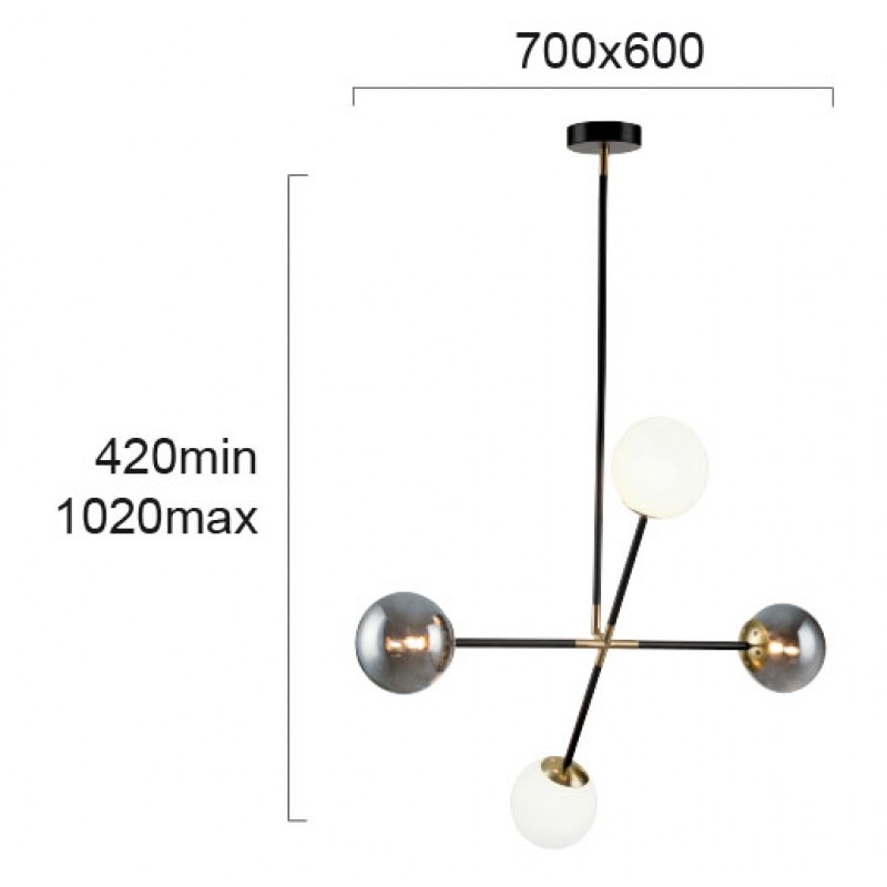 ПЕНДЕЛ CROSS G9 4X40W БЯЛ/ПУШЕК ПЕНДЕЛ CROSS G9 4X40W БЯЛ/ПУШЕК