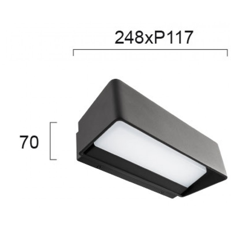 СТЕННА ЛАМПА EDISON LED 13W ТЪМНО СИВ IP65