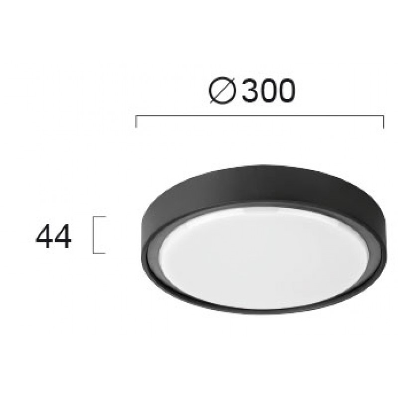 LED ПЛАФОН ANABELLA ТЪМНО СИВ 17,5W 3000K IP65