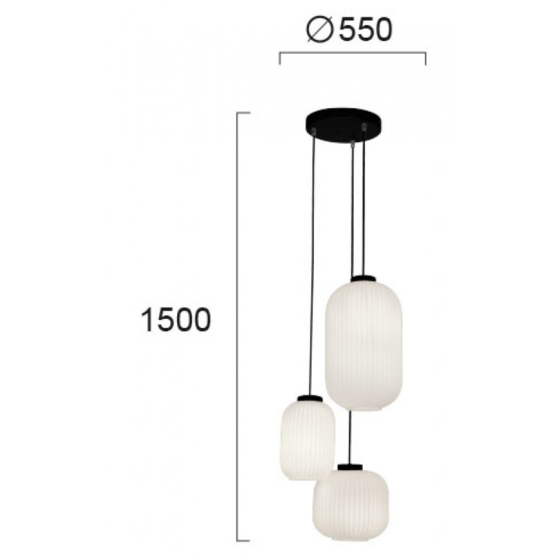 ПЕНДЕЛ ASTOR 3 X E27 ЧЕРЕН ПЕНДЕЛ ASTOR 3 X E27 ЧЕРЕН