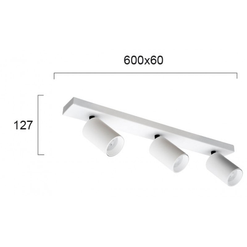 СПОТ LIGHT WHITE STAGE GU10 LED 3X13W БЯЛ IP20 СПОТ LIGHT WHITE STAGE GU10 LED 3X13W БЯЛ IP20