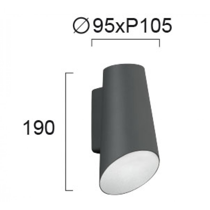 СТЕННА ЛАМПА VISTA LED 10W ТЪМНО СИВ