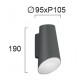 СТЕННА ЛАМПА VISTA LED 10W ТЪМНО СИВ