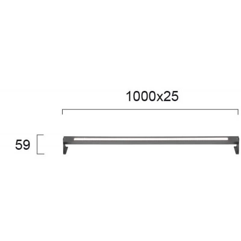 Wall Washer L 1000 Levi LEVI LED module 15W DARK GREY IP65 220-240 VAC  ALOUMINIUM / PC  3000K  1200 Lm   4262500 