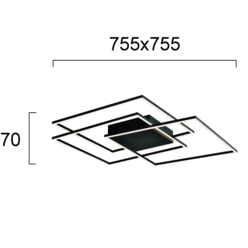LED ПЛАФОН DANIEL 80W 3000K ЧЕРЕН МАТ