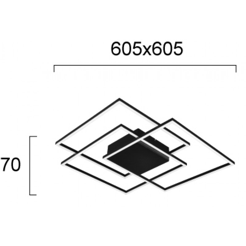 LED ПЛАФОН ДАНИЕЛ 57W 3000K ЧЕРЕН