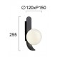 Wall Lamp Polina POLINA G9 1 x MAX 40W OPAL / BLACK  IP20 220-240 VAC  GLASS / ELECTROSTATIC PAINTED STEEL      4266200 