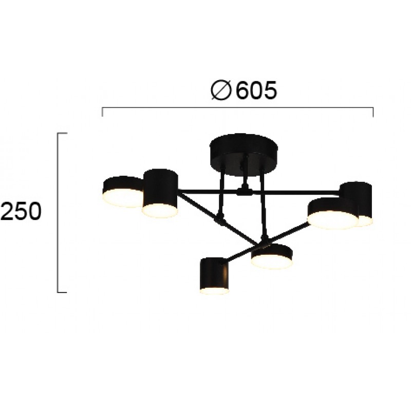 ВИСЯЩА ЛАМПА UNO 6XLED 30W 3000K ЧЕРЕН/БЯЛ ВИСЯЩА ЛАМПА UNO 6XLED 30W 3000K ЧЕРЕН/БЯЛ