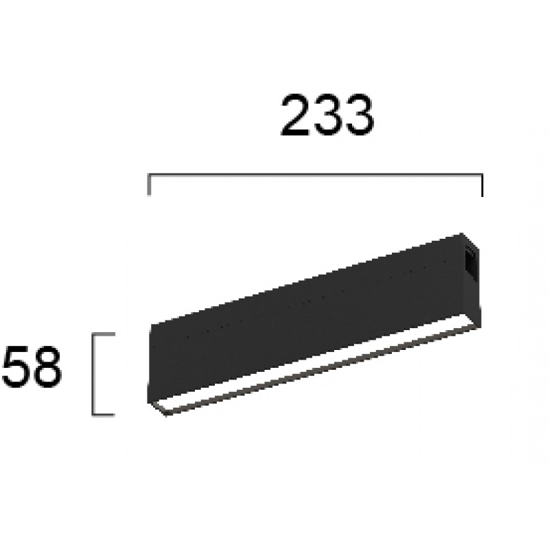 LED МОДУЛ LINEAR ANTIGLARE ЧЕРЕН 8W 3000K