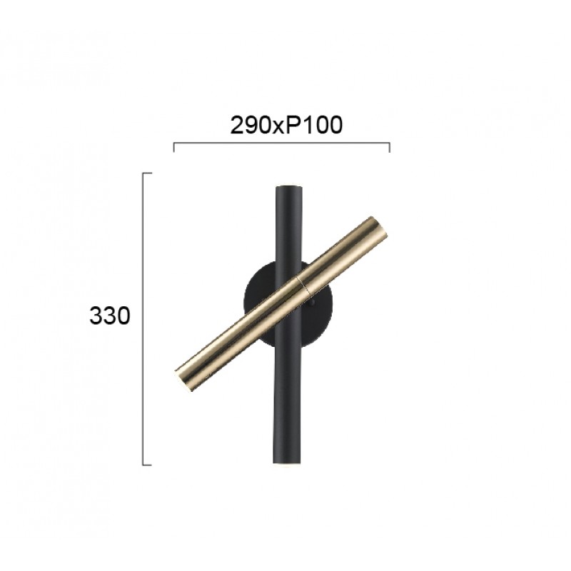 Wall Light Ballet BALLET LED module 15,4W ΜΑΤΤ BLACK / FRENCH GOLD IP20 220-240 VAC  PLATED / ELECTROSTATIC PAINTED STEEL  3000K  1350 Lm  4272900 
