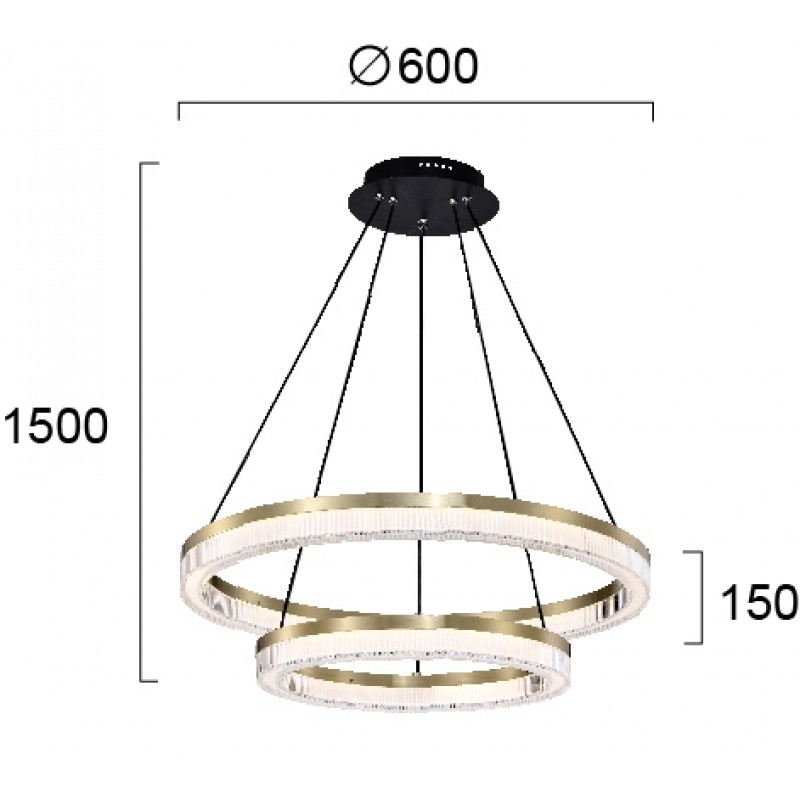 ПЕНДЕЛ HAPPINESS LED 43,6W ТИТАН ЗЛАТО / ЧЕРНО