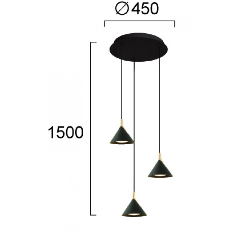 ВИСЯЩА ЛАМПА JOLLY 3XLED 25W 3000K ЧЕРЕН/ЗЛАТЕН ВИСЯЩА ЛАМПА JOLLY 3XLED 25W 3000K ЧЕРЕН/ЗЛАТЕН