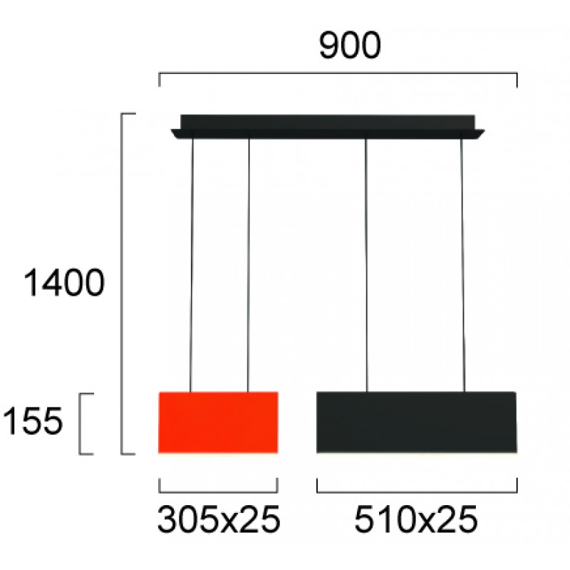ПЕНДЕЛ CHROMA LED 23,5W ЧЕРЕН / ОРАНЖЕВ ПЕНДЕЛ CHROMA LED 23,5W ЧЕРЕН / ОРАНЖЕВ