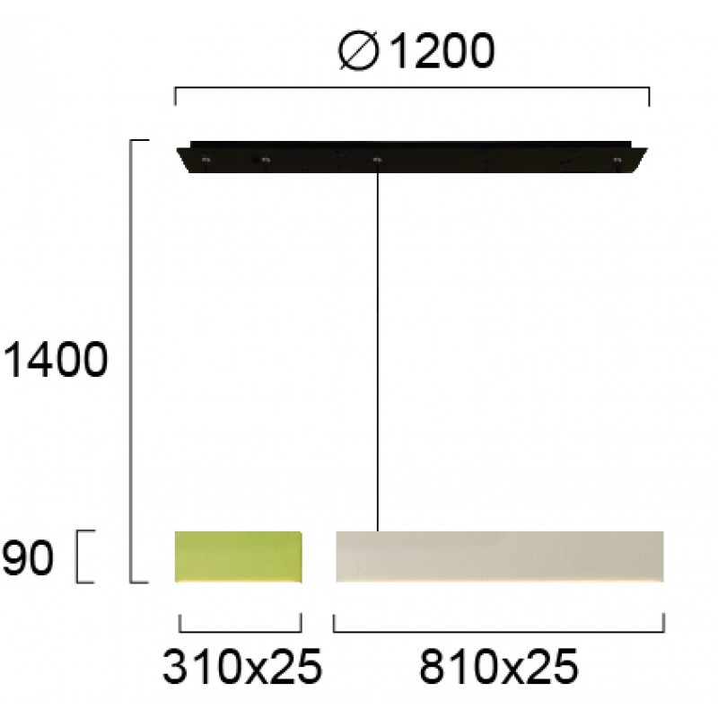 ПЕНДЕЛ CHROMA LED МОДУЛ 27W БЯЛ / ЗЕЛЕН IP20