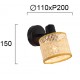 Wall Light Erica ERICA E14 1 x Max 40 W NATURAL/BLACK IP20 220-240 VAC  RATTAN / ELECTROSTATIC PAINTED STEEL      4274700 