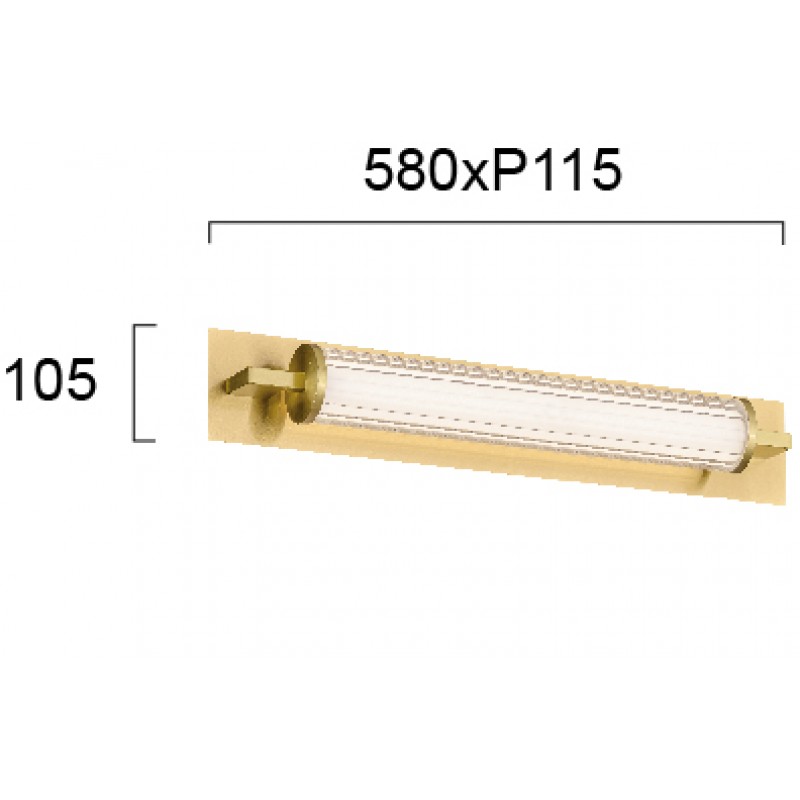 Wall Light 22W Frida FRIDA LED module 22W CLEAR/GOLD IP44 220-240 VAC  GLASS/PLATED STEEL  3000K  1110 Lm   4277900 