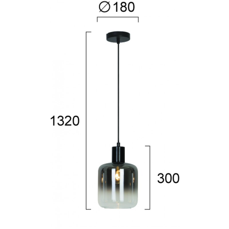 ПЕНДЕЛ ADAM ДИМЕНСИЯ 1X60W ЧЕРЕН/ДИМ ПЕНДЕЛ ADAM ДИМЕНСИЯ 1X60W ЧЕРЕН/ДИМ