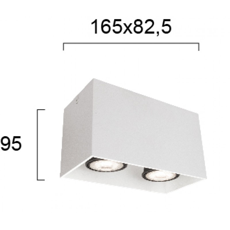 2/L Ceiling Light White Dice GU10 2 x MAX50W 0 0 220-240V AC 50-60 Hz  0   ALUMINIUM  WHITE  L:165 H:95 W:82,5 IP20 DICE 4279800 