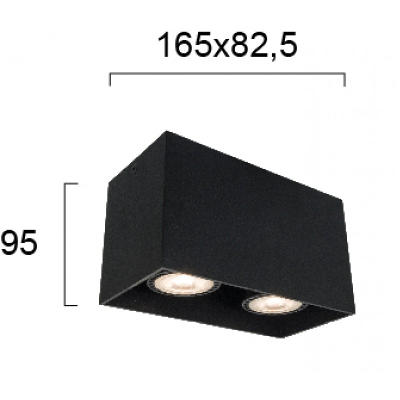 2/L Ceiling Light Black Dice GU10 2 x MAX50W 0 0 220-240V AC 50-60 Hz  0   ALUMINIUM  BLACK  L:165 H:95 W:82,5 IP20 DICE 4279801 