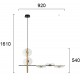 5/Lights Pendant Bar Sun LED module 10W 3000K 806 Lm  220-240V AC 50-60 Hz  10000h   ACRYLIC/ELECTROSTATIC PAINTED STEEL   CLEAR / BLACK/BRONZE  L:920 H:1610 W:200 IP20 SUN 4280100 
