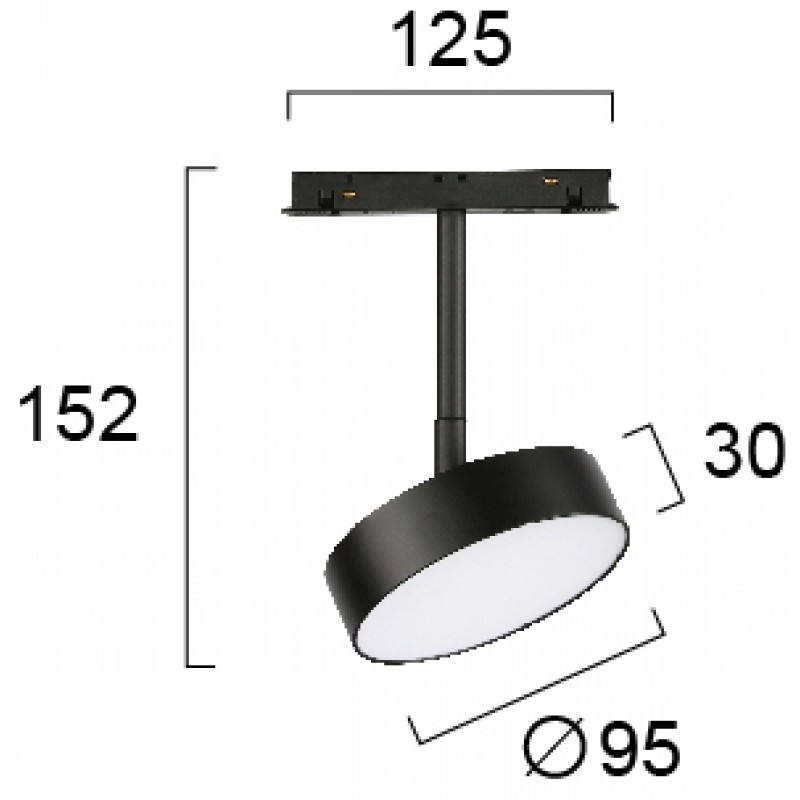 МАГНИТЕН РЕЛСОВ СПОТ LED МОДУЛ 13W ЧЕРЕН